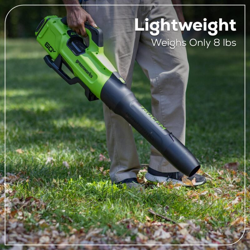 Greenworks 60V 750 CFM 170 MPH Leaf Blower with 4.0 AH HC Battery and 6 Amp Charger 2429802 - Image 9