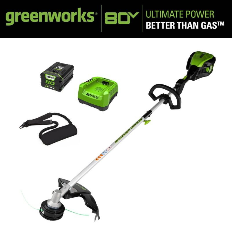 Greenworks 80V 16  Brushless Attachment Capable String Trimmer with 2.0 Ah Battery and Charger 2101102 - Image 3