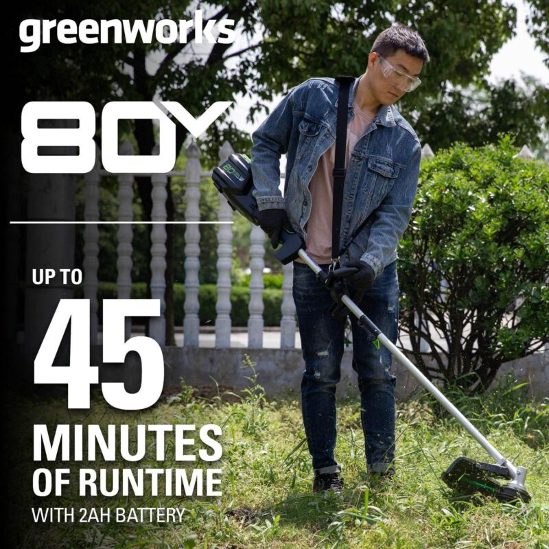 Greenworks 80V 16  Brushless Attachment Capable String Trimmer with 2.0 Ah Battery and Charger 2101102 - Image 8