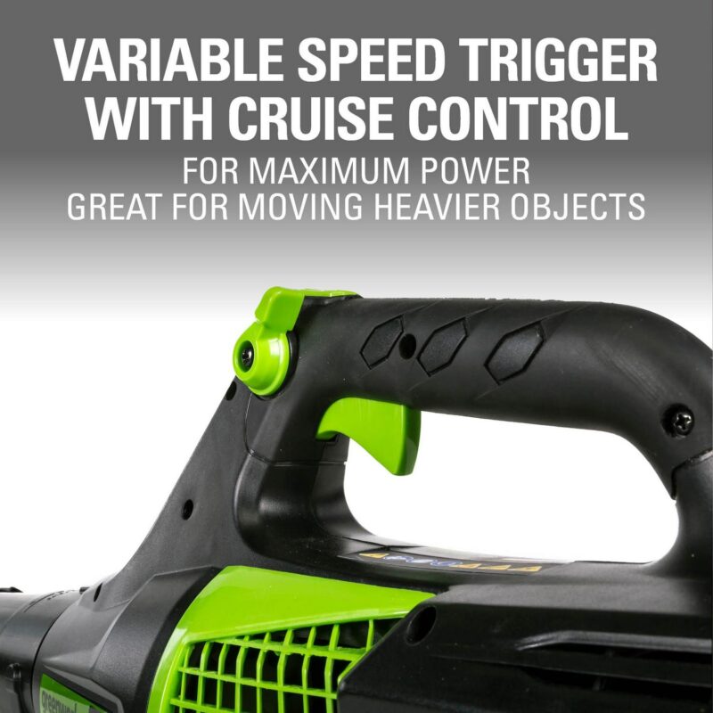 Greenworks 80V 580 Cfm at 145 Mph Brushless Leaf Blower with 2.5 Ah Battery and Charger 2404602 - Image 8