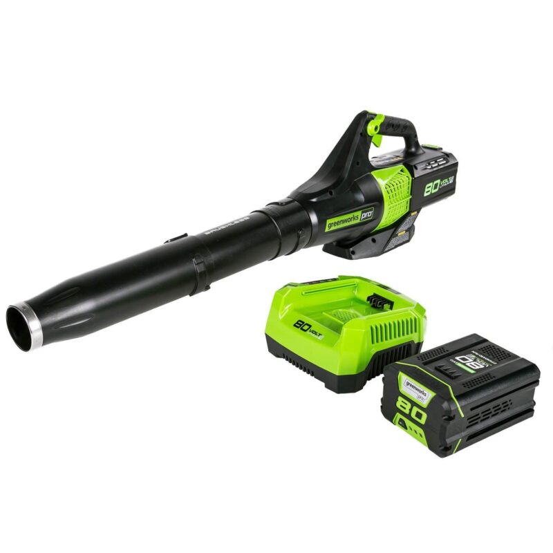 Greenworks 80V 580 Cfm at 145 Mph Brushless Leaf Blower with 2.5 Ah Battery and Charger 2404602