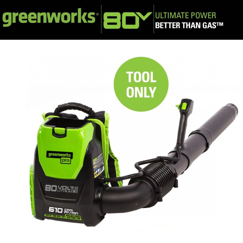 Greenworks 80V 580 CFM Cordless Brushless Backpack Blower, Battery Not Included, 2403802 - Image 4