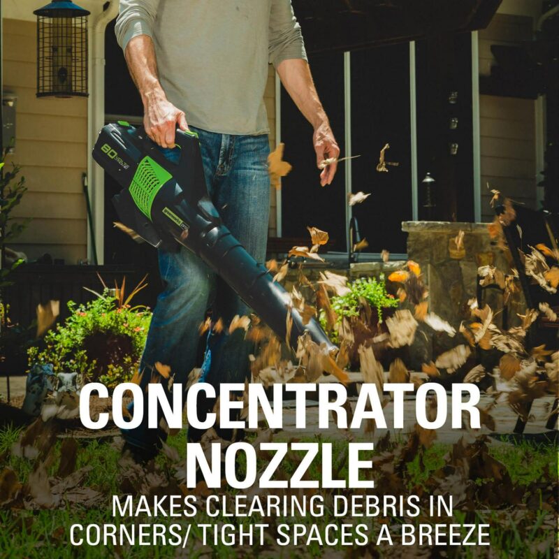 Greenworks 80V 580 Cfm at 145 Mph Brushless Leaf Blower with 2.5 Ah Battery and Charger 2404602 - Image 10