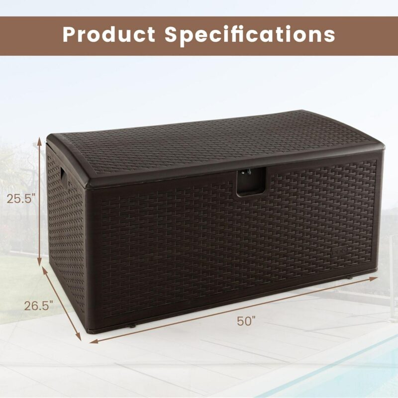 Gymax Patio 120 Gallon Water-proof Deck Box Outdoor Resin Storage Box for Toys - Image 2