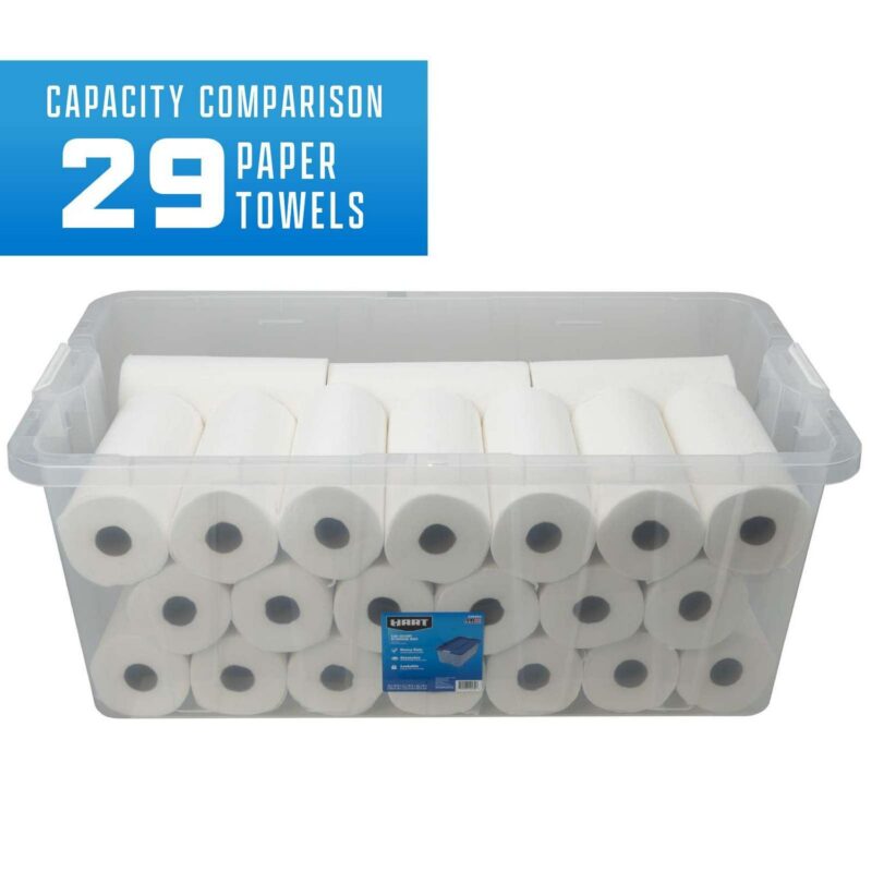HART 160 Quart Latching Plastic Storage Bin Container, Clear, Set of 3 - Image 11