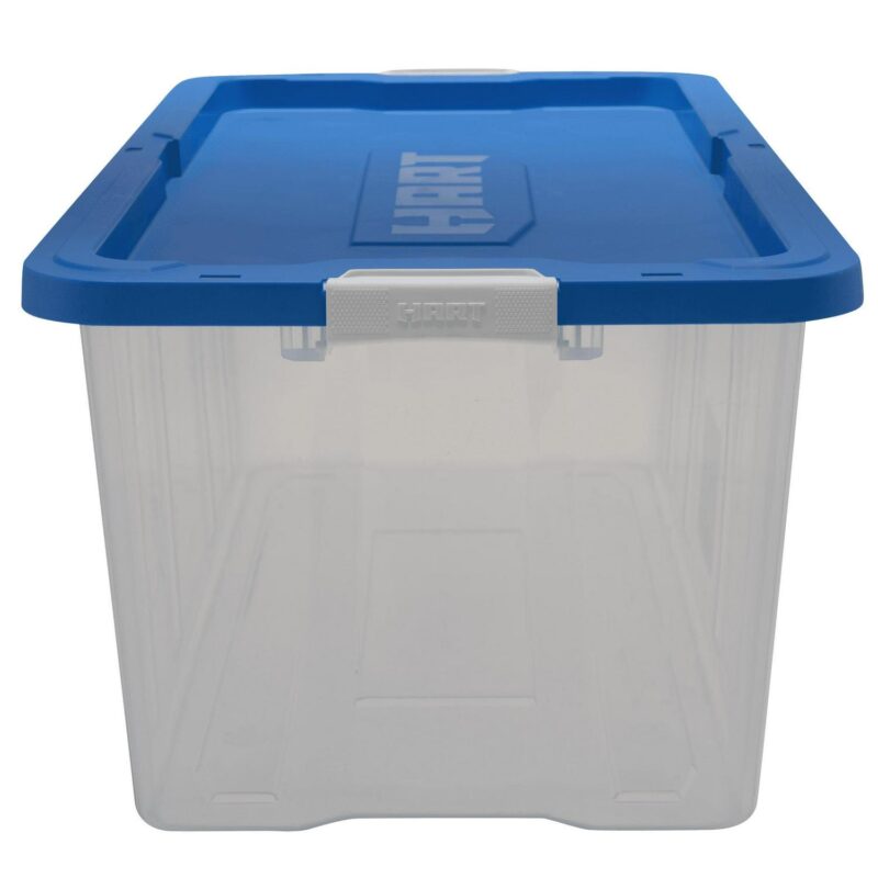 HART 160 Quart Latching Plastic Storage Bin Container, Clear, Set of 3 - Image 3
