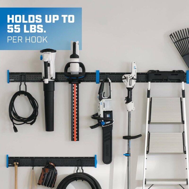 HART 18-Piece Garage Storage Rail Starter Kit, Compatible with HART Storage and Standard Peg Hooks, New Condition - Image 3