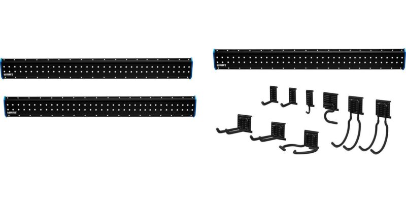 HART 18-Piece Garage Storage Rail Starter Kit, Compatible with HART Storage and Standard Peg Hooks, New Condition
