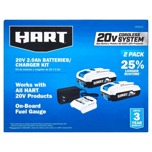 HART 20V (2) 2Ah Battery and Charger Kit