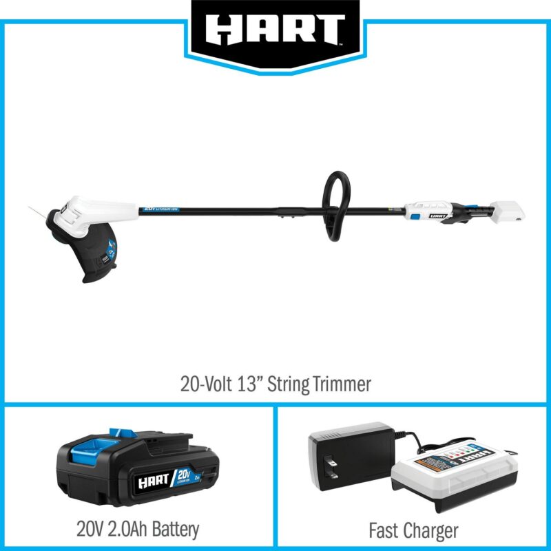 HART 20V Cordless 13  String Trimmer Kit, (1) 2.0 Ah Lithium-Ion Battery - Image 3