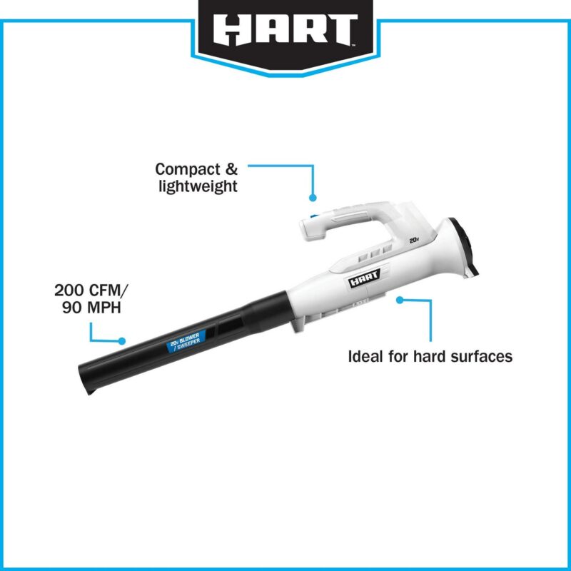 HART 20-Volt 10-inch String Trimmer/Bazooka Leaf Blower Combo Kit, (1) 2.0Ah Lithium-Ion Battery - Image 2