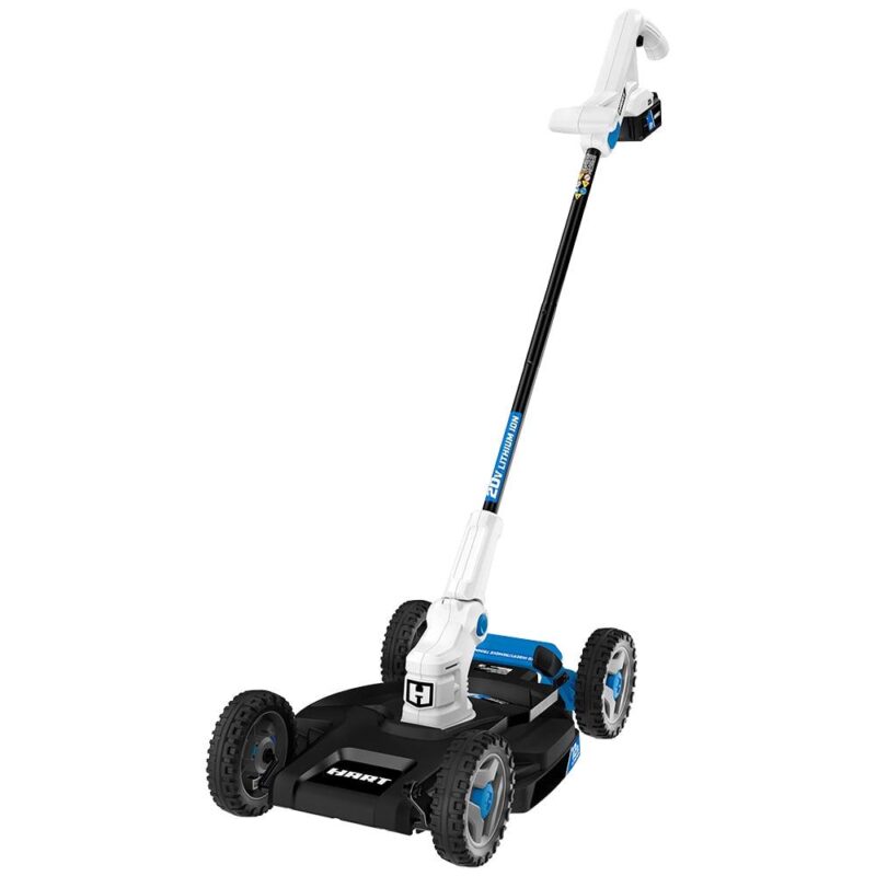 HART 20-Volt 12-inch Cordless Trim Mower Kit, (1) 4.0Ah Lithium-Ion Battery