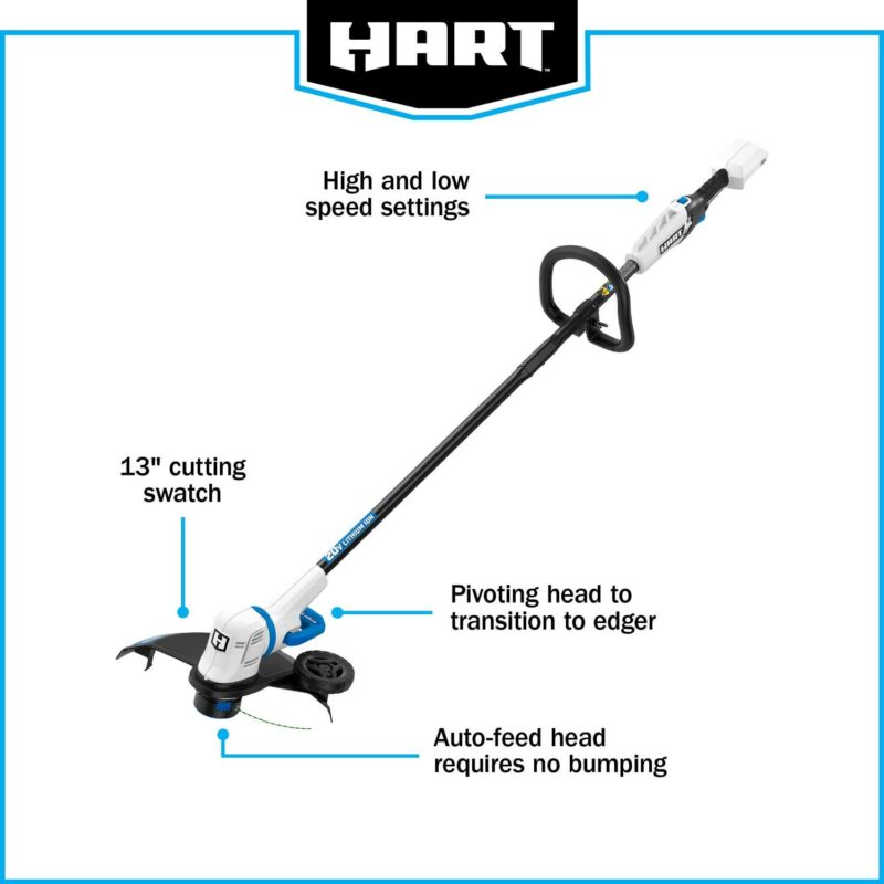 HART 20-Volt 13-inch String Trimmer/Edger (1) 20-Volt 4.0Ah Lithium-Ion Battery - Image 3