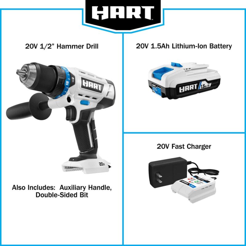 HART 20-Volt 1/2-inch Cordless Hammer Drill Kit, Gen2 - Image 11