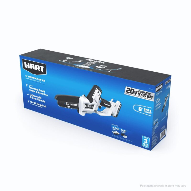 HART 20 Volt 6-inch Battery-Powered Pruning Chainsaw Kit, (1) 2.0Ah Lithium-Ion Battery - Image 8