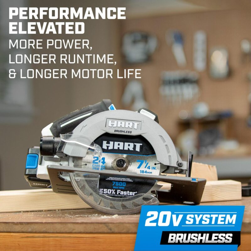 HART 20-Volt 7-1/4-inch Brushless Circular Saw (Battery Not Included) - Image 5