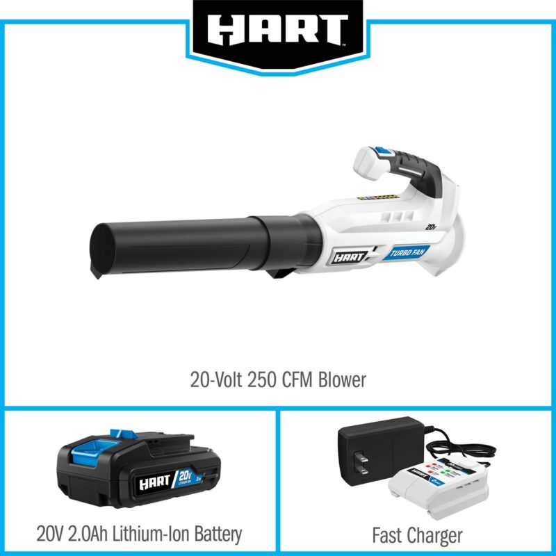 HART 20-Volt 90 mph at 250 CFM Battery-Powered Axial Blower Kit, (1) 2.0Ah Lithium-Ion Battery - Image 9