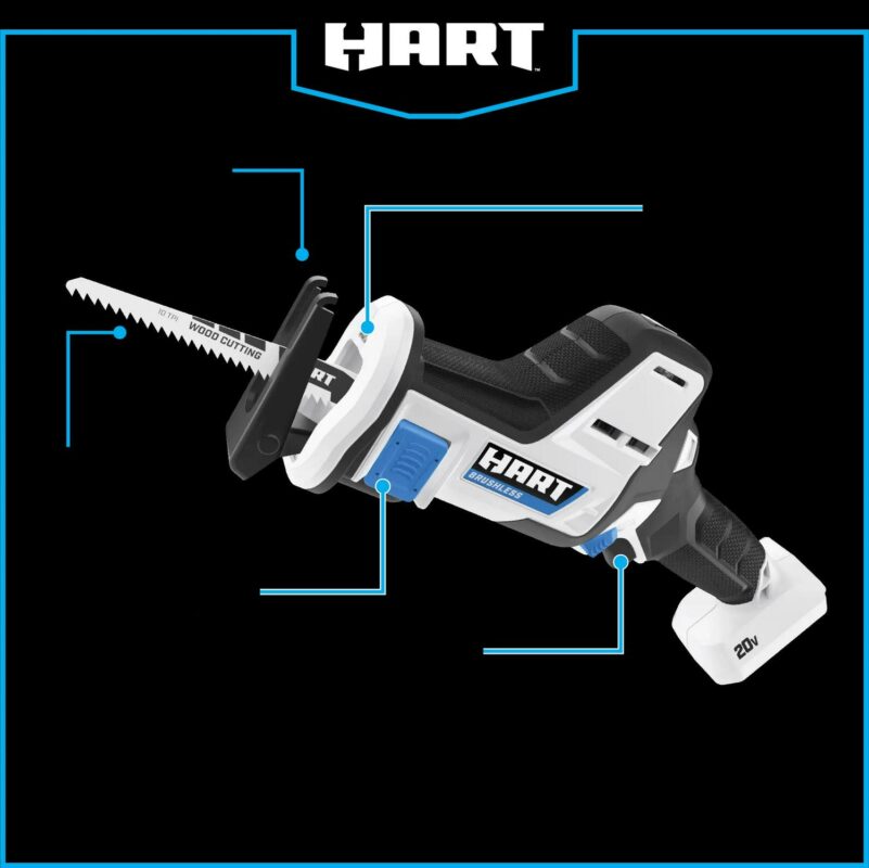 HART 20-Volt Brushless One-Handed Battery-Powered Reciprocating Saw (Battery Not Included) - Image 6