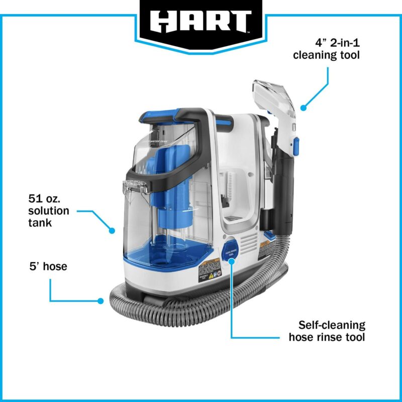 HART 20-Volt Carpet and Upholstery Cordless Spot Cleaner Kit, (1) 4.0Ah Lithium-Ion Battery, New - Image 13