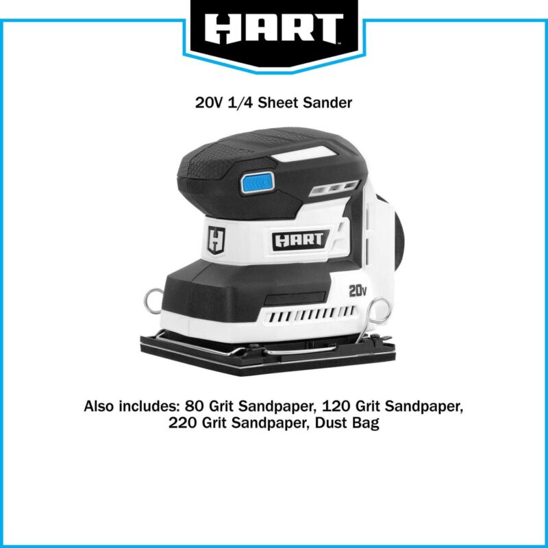HART 20-Volt Cordless 1/4 Sheet Sander and Dust Bag (Battery Not Included) New Condition - Image 11