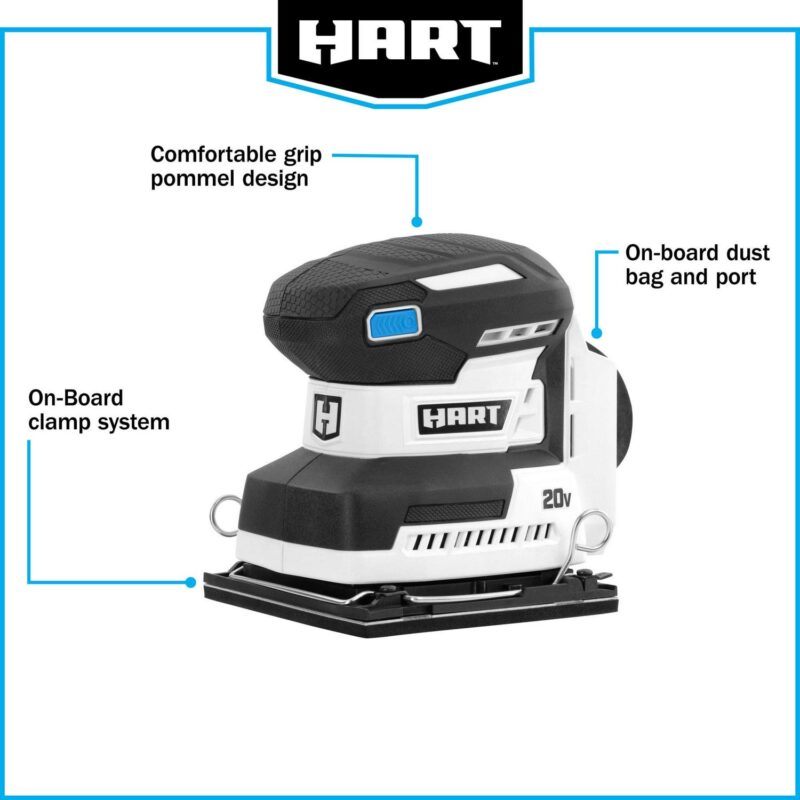 HART 20-Volt Cordless 1/4 Sheet Sander and Dust Bag (Battery Not Included) New Condition - Image 6