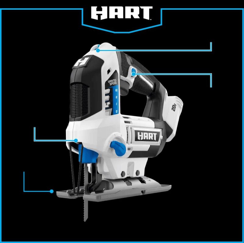 HART 20-Volt Cordless Orbital Jigsaw Kit, (1) 1.5Ah Lithium-Ion Battery - Image 9