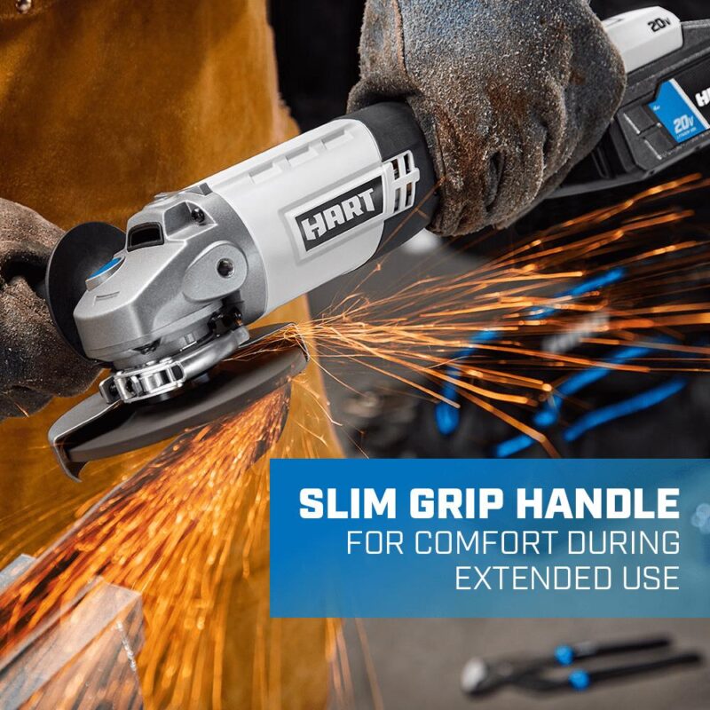HART 20-Volt Cordless 4 1/2-inch Angle Grinder Kit (1) 20-Volt 4.0Ah Lithium-Ion Battery - Image 3