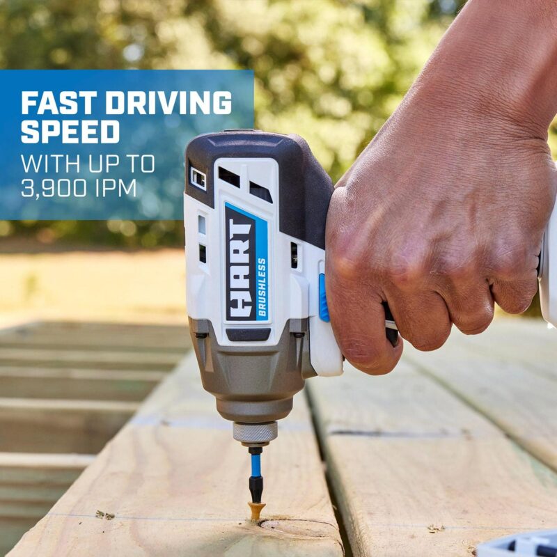 HART 20-Volt Cordless Brushless Impact Driver Kit, Gen 2, 1/4  Hex Collet - Image 4