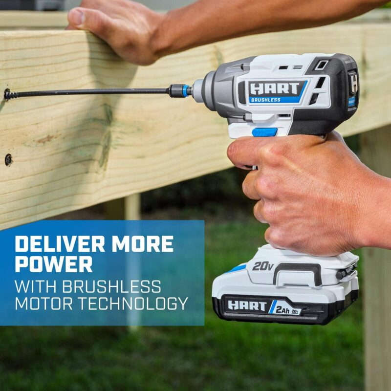 HART 20-Volt Cordless Brushless Impact Driver Kit, Gen 2, 1/4  Hex Collet - Image 3