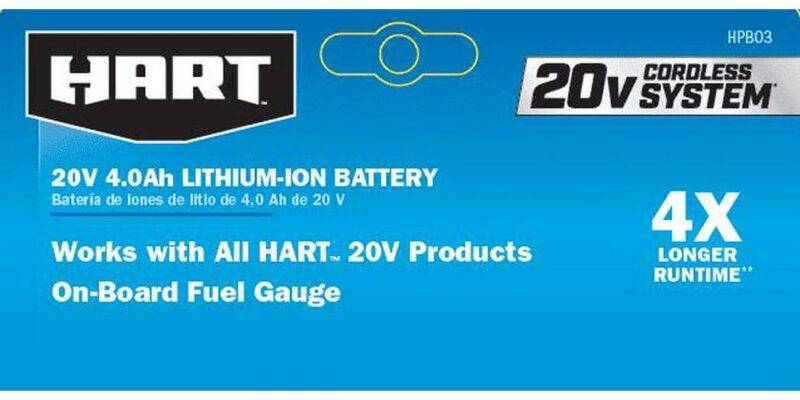 HART 20-Volt Lithium-Ion 4.0Ah Battery (Charger Not Included) - Image 2