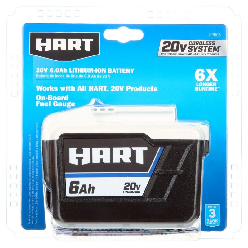 HART 20 Volts 6.0Ah Lithium-Ion Battery (Charger Not Included) - Image 2