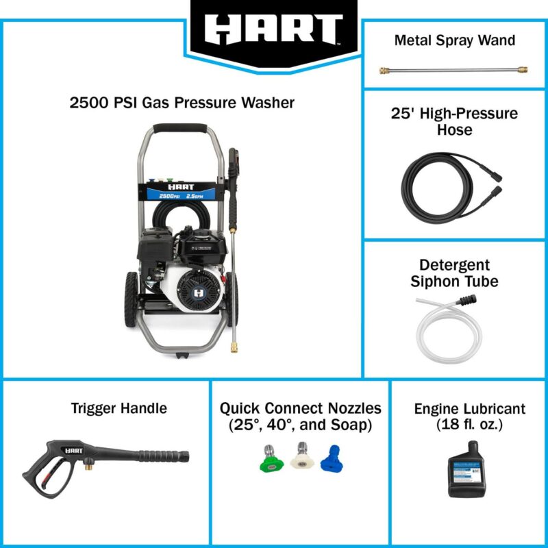 HART 2500PSI 2.5 GPM 212cc Cold Water Gas Pressure Washer - Image 3