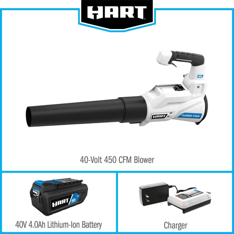 HART 40 Volt 120 MPH at 450 CFM Battery-Powered Axial Blower Kit, (1) 4.0Ah Lithium-Ion Battery - Image 5