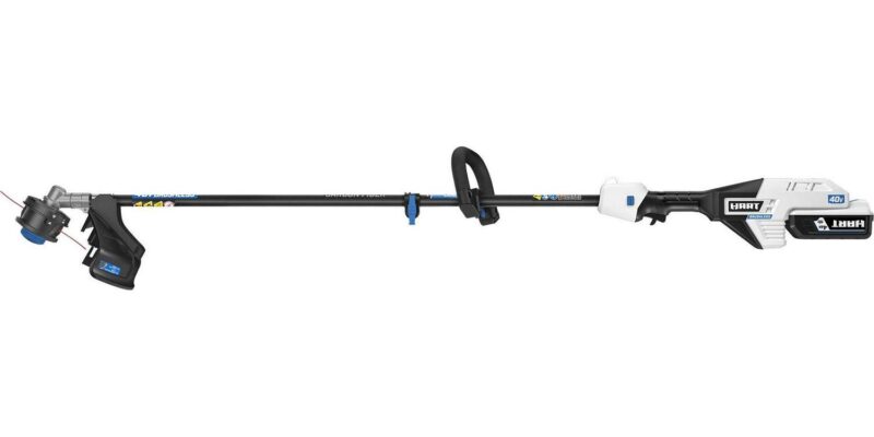 HART 40-Volt 15-inch SUPERCHARGE Carbon Fiber Shaft String Trimmer Kit, (1) 4.0 Lithium-Ion Battery