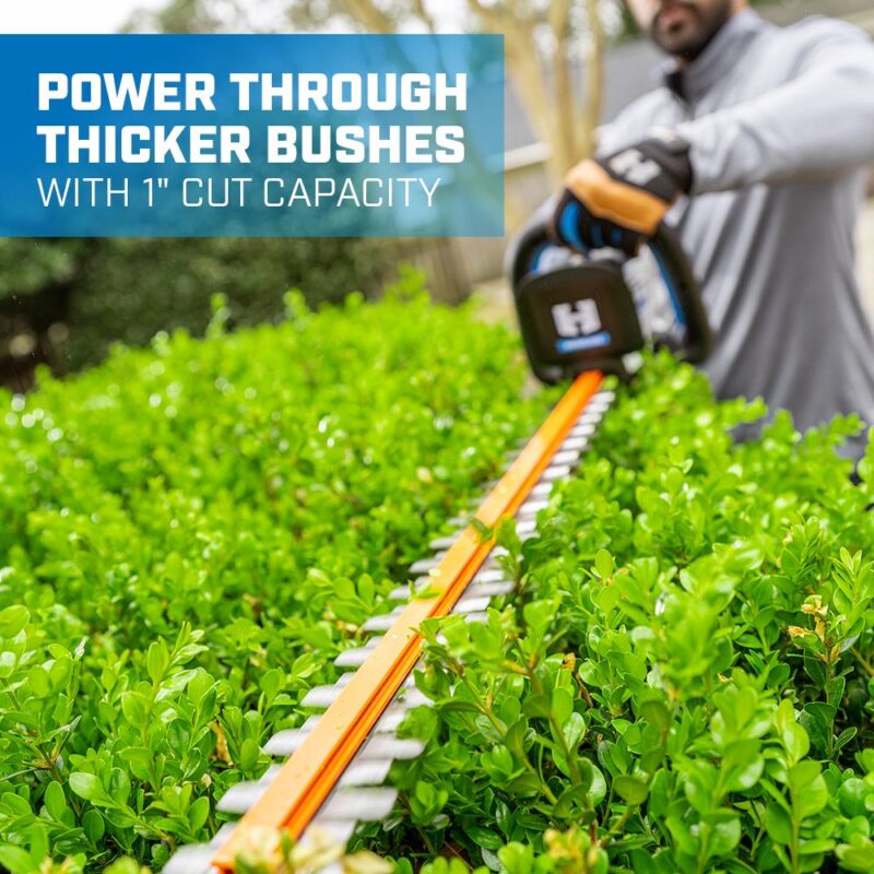 HART 40-Volt 26-inch Cordless Brushless Hedge Trimmer Kit, (1) 2.5Ah Lithium-Ion Battery - Image 4