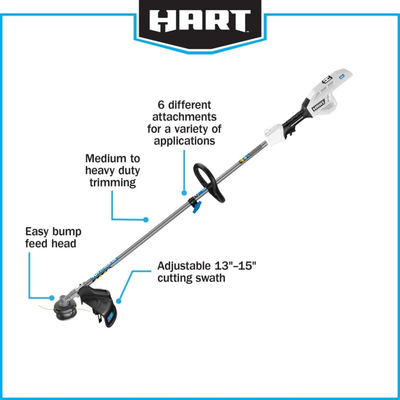 HART 40-Volt Cordless Attachment Capable 15-inch String Trimmer Kit, (1) 4.0Ah Lithium-Ion Battery - Image 6