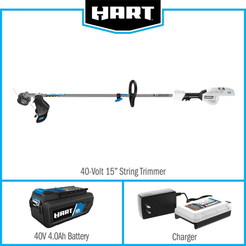 HART 40-Volt Cordless Attachment Capable 15-inch String Trimmer Kit, (1) 4.0Ah Lithium-Ion Battery - Image 15