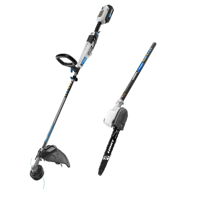 HART 40-Volt Cordless Attachment Capable 15-inch String Trimmer Kit, (1) 4.0Ah Lithium-Ion Battery with HART PowerFit Pruner Attachment