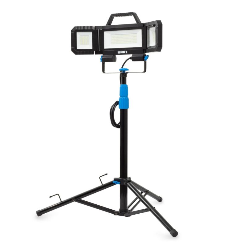 HART Multi-Directional LED 3-Head 7000 Lumen Work Light with Tripod, Adjustable, 7000 Lumens
