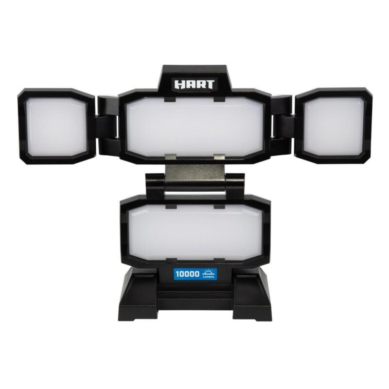 HART Portable 4-Panel Plug-in LED Work Light, Adjustable, Foldable, Black, 10,000 Lumens - Image 14