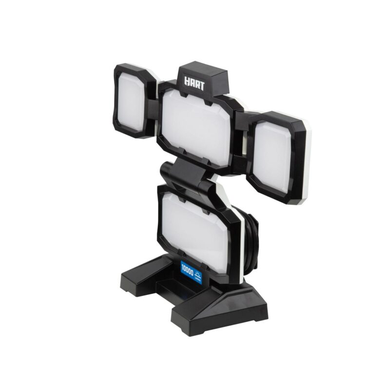 HART Portable 4-Panel Plug-in LED Work Light, Adjustable, Foldable, Black, 10,000 Lumens - Image 13