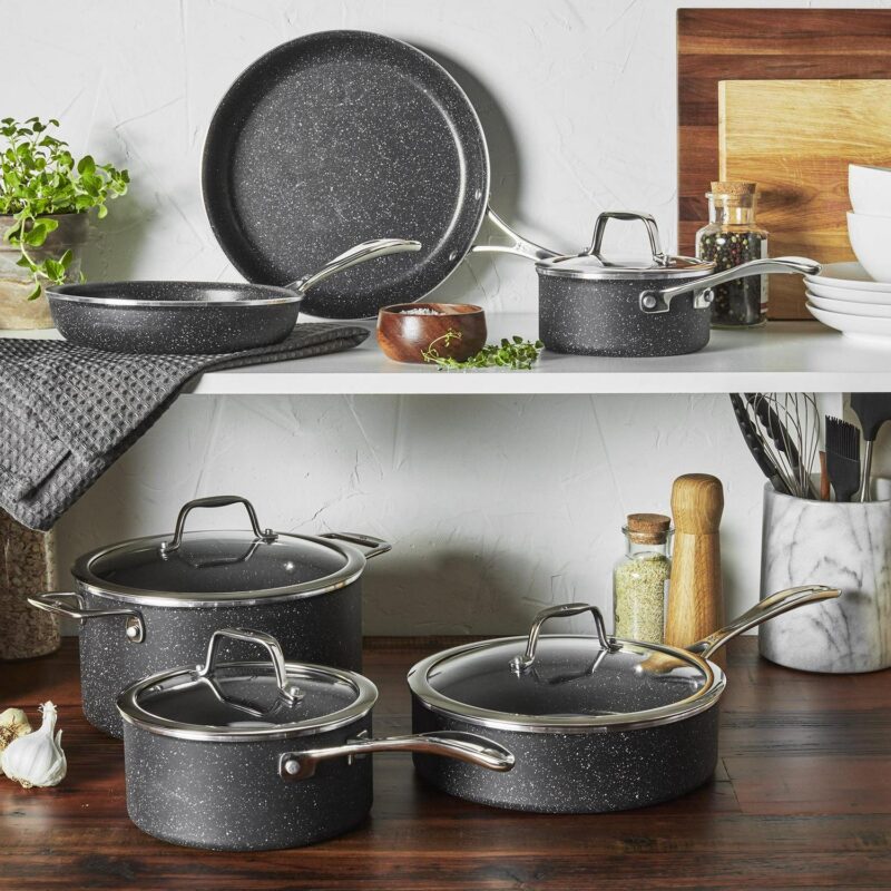 Henckels Made in Italy, Granitium Notte 10-piece Nonstick Cookware Set, Black - Image 2