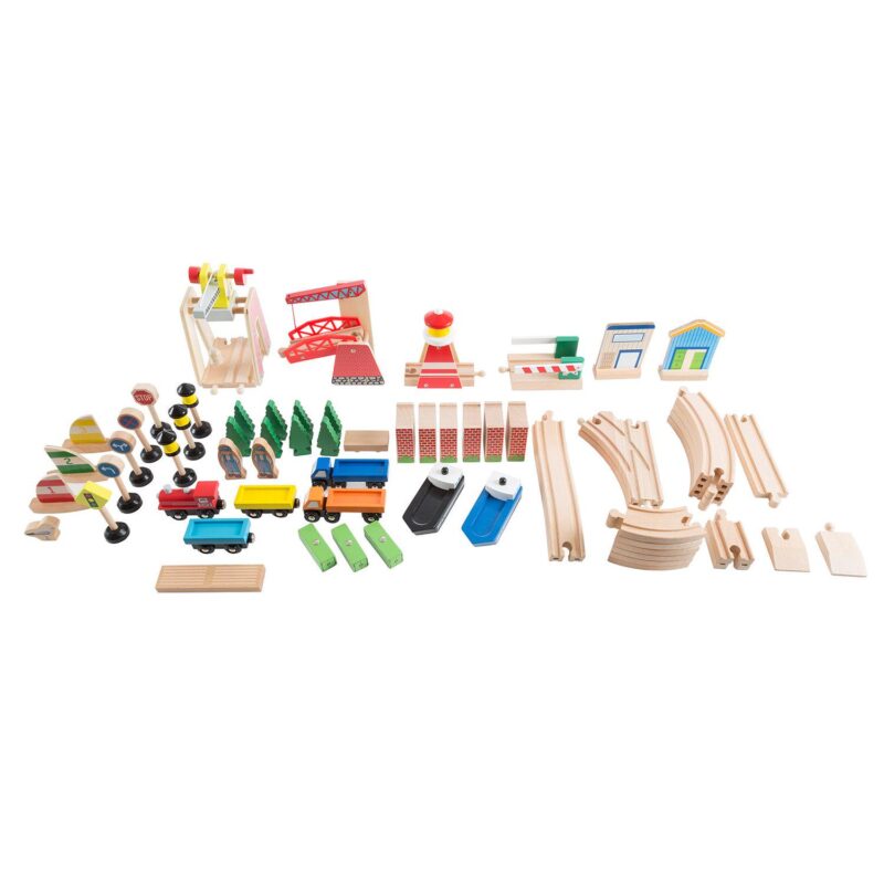 Hey! Play! Wooden Train Set with Play Mat - Image 4