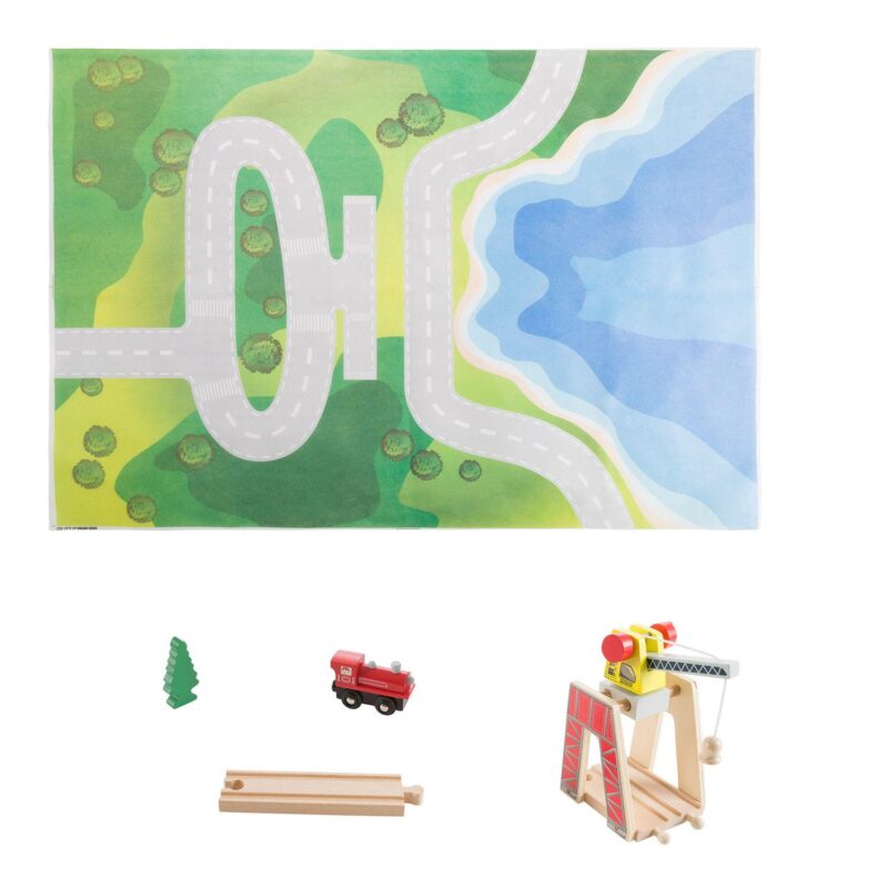 Hey! Play! Wooden Train Set with Play Mat - Image 2