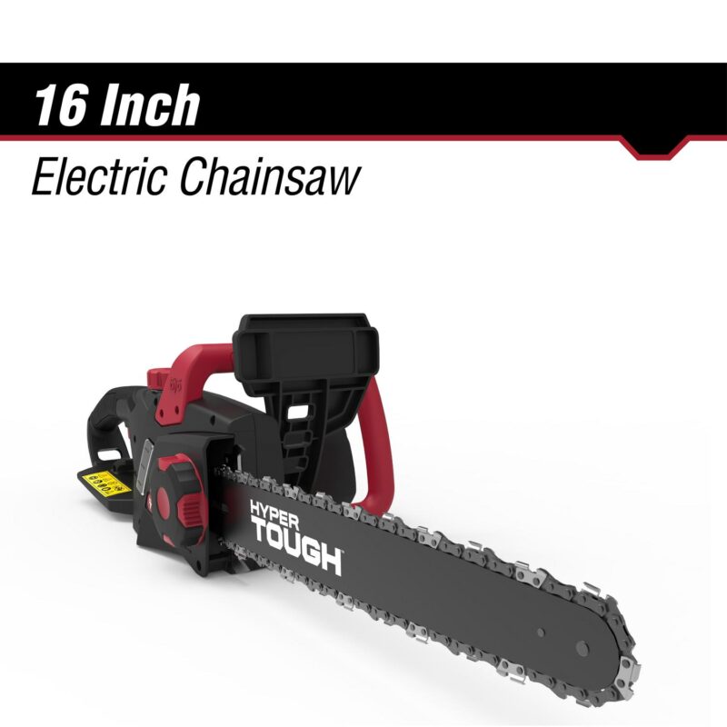 Hyper Tough 16-Inch Electric Chainsaw, 15-Amp Motor with Automatic Oiler, Tool-less Chain Tension, Metal Bucking Spikes included - Image 2