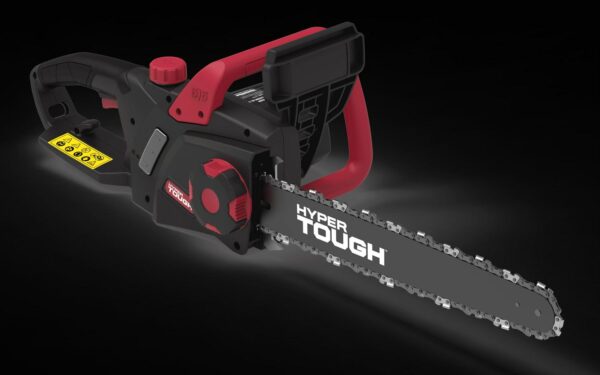 Hyper Tough 16-Inch Electric Chainsaw, 15-Amp Motor with Automatic Oiler, Tool-less Chain Tension, Metal Bucking Spikes included