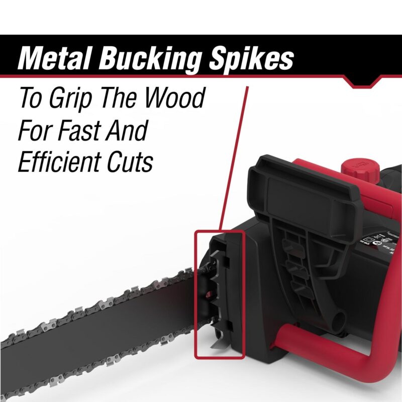 Hyper Tough 16-Inch Electric Chainsaw, 15-Amp Motor with Automatic Oiler, Tool-less Chain Tension, Metal Bucking Spikes included - Image 3