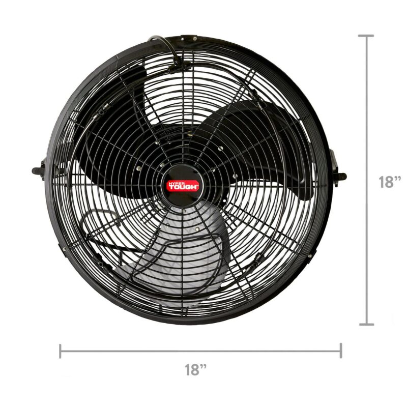 Hyper Tough 18 inch 3 Speeds Household Outdoor Wall Fan with Misting Kit - Image 5