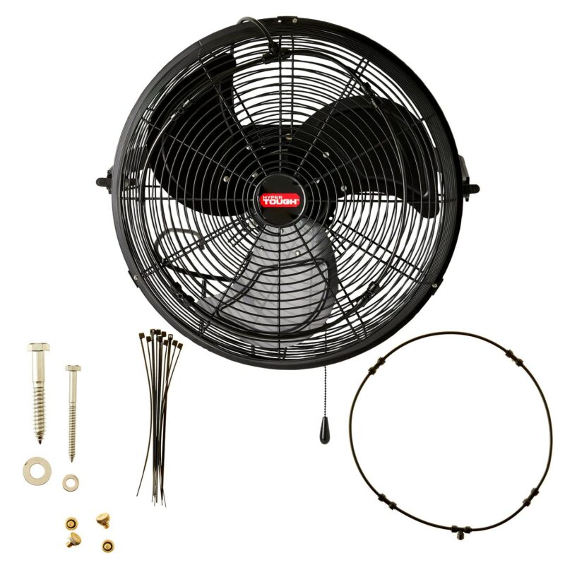 Hyper Tough 18 inch 3 Speeds Household Outdoor Wall Fan with Misting Kit - Image 6