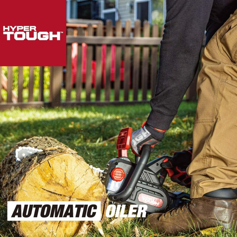 Hyper Tough 20V 4.0Ah Battery Powered 12in Brushless Chainsaw, HT22-401-03-03 - Image 5